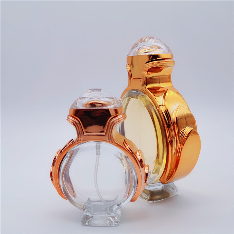 custom design empty glass spray square pink lid perfume bottle