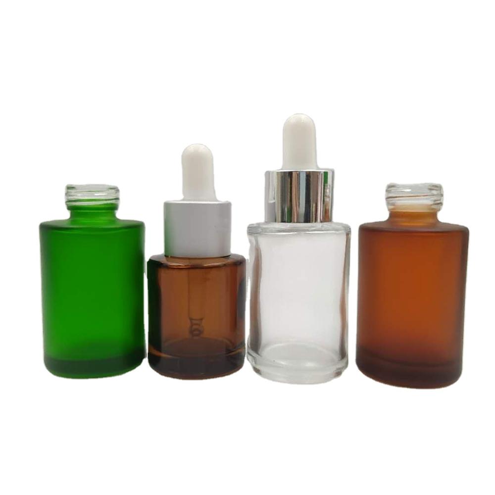 custom design high quality 30ml green frosted dropper bottle for essential oil