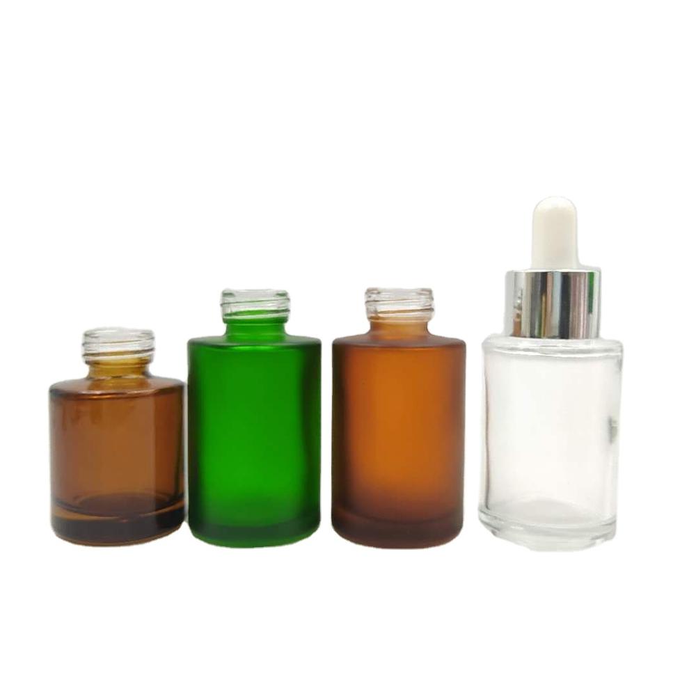 custom design high quality 30ml green frosted dropper bottle for essential oil