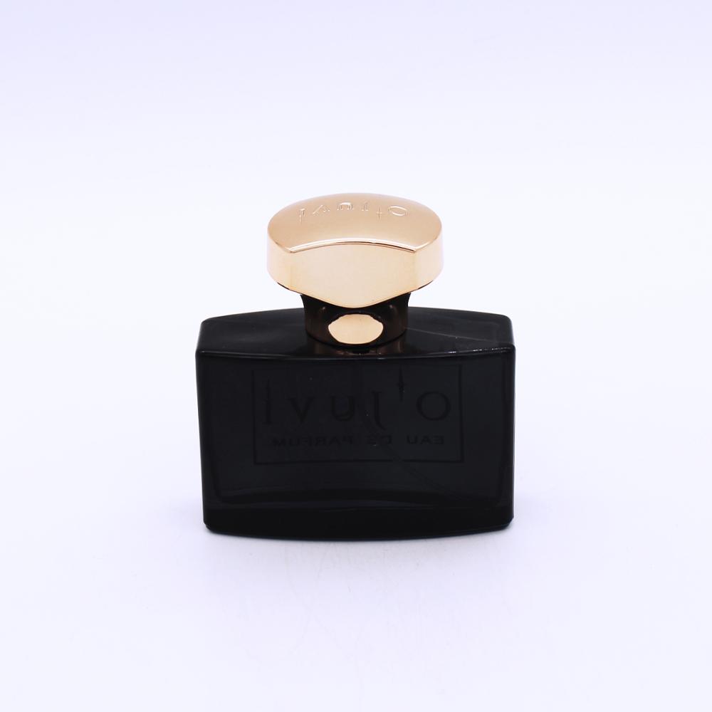 custom design hot stamping printing logo 50ml glass spray black empty perfume bottle