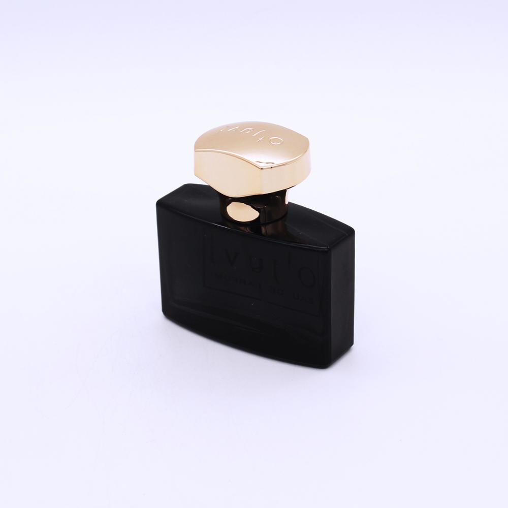 custom design hot stamping printing logo 50ml glass spray black empty perfume bottle