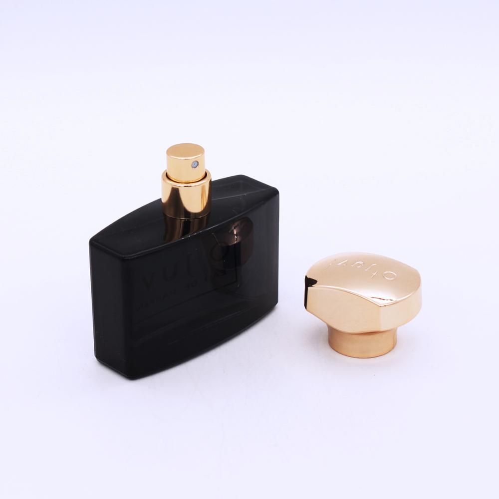 custom design hot stamping printing logo 50ml glass spray black empty perfume bottle
