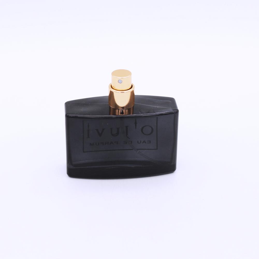 custom design hot stamping printing logo 50ml glass spray black empty perfume bottle
