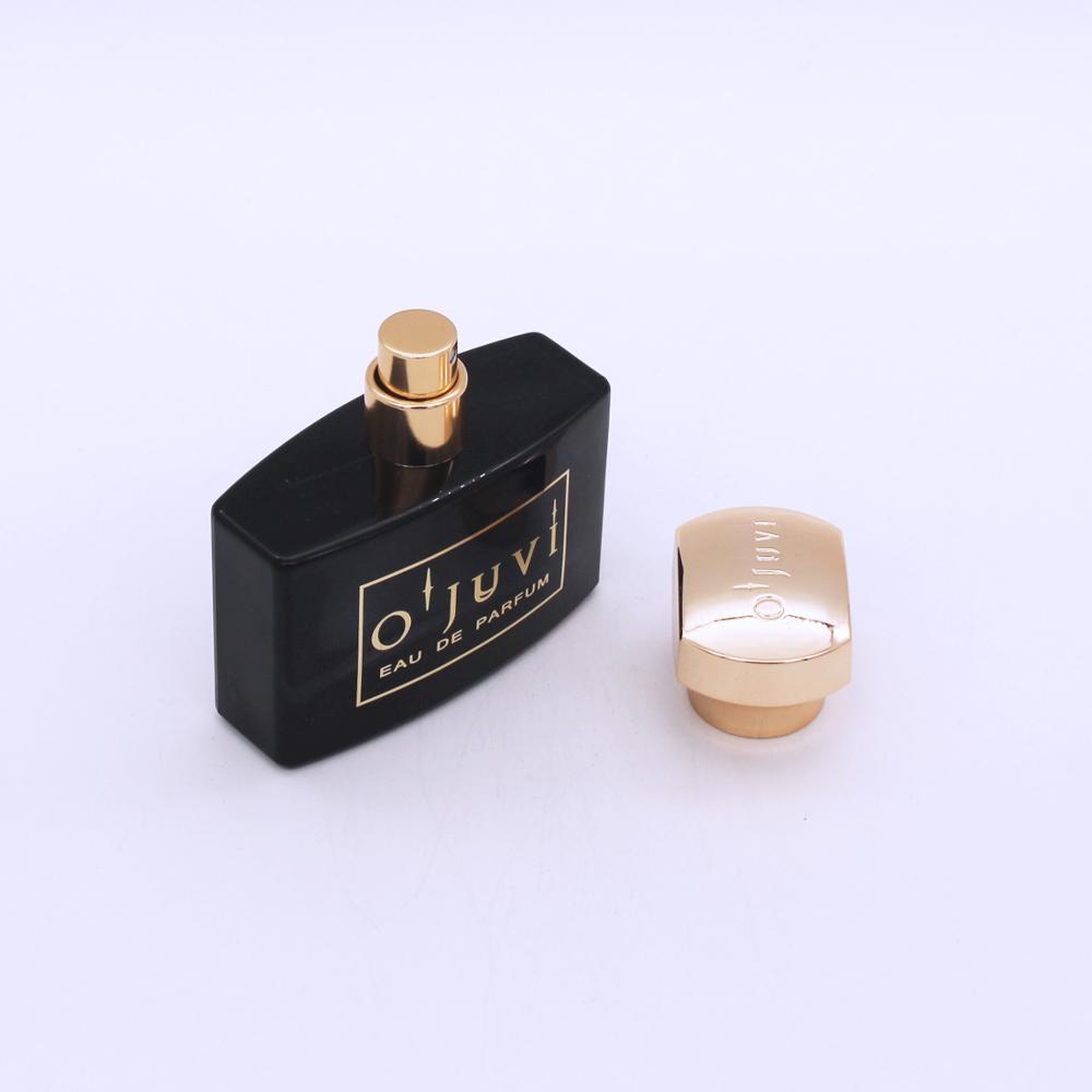 custom design hot stamping printing logo 50ml glass spray black empty perfume bottle