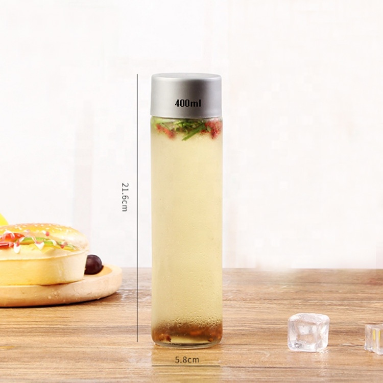 custom design shape 800ml 375ml empty glass bottle for beverages cold pressed juice scented tea homemade drinks milk liquid 10oz