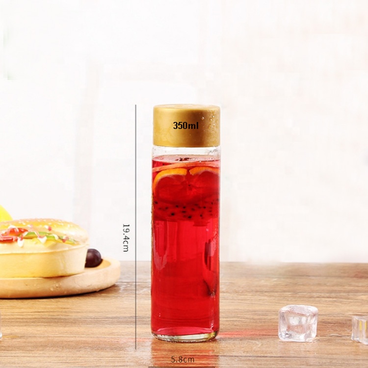 custom design shape 800ml 375ml empty glass bottle for beverages cold pressed juice scented tea homemade drinks milk liquid 10oz