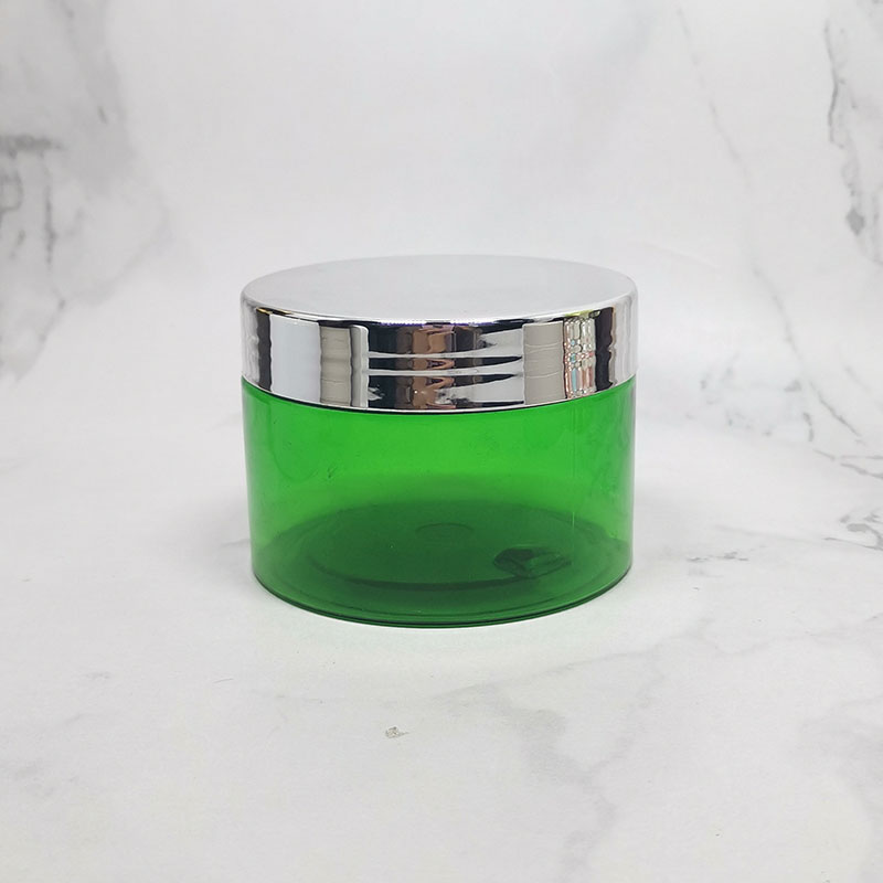 custom electroplating red metallic lid 200ml frosted plastic cosmetic jar
