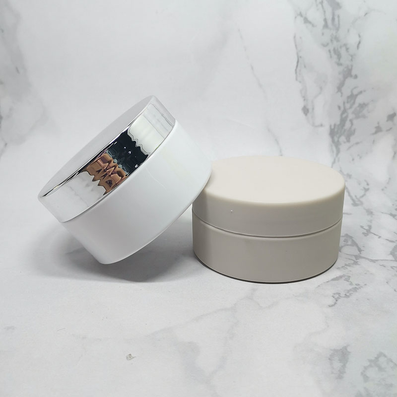 custom electroplating red metallic lid 200ml frosted plastic cosmetic jar