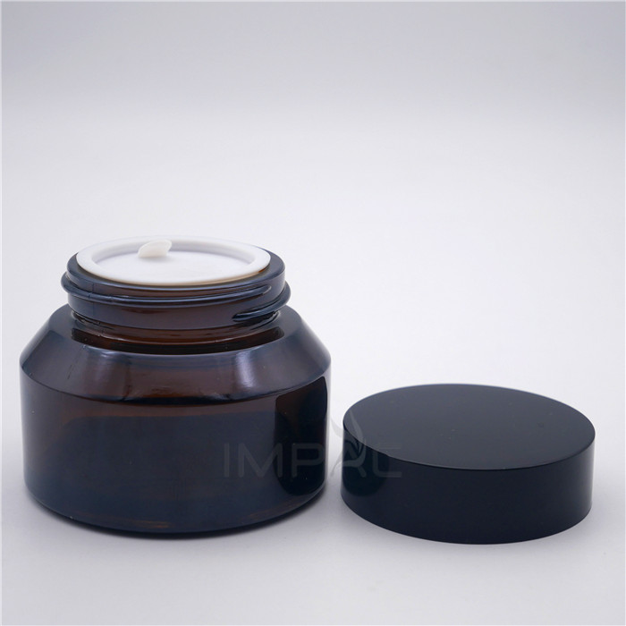 custom empty luxury body cream cosmetic glass jar 50 ml with PP cap