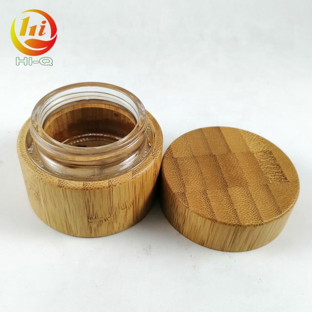 custom engraving empty 30g 50g 30ml 50ml cosmetic face cream glass inner bamboo jar
