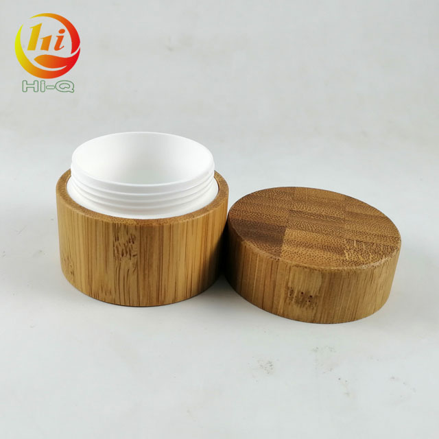 custom engraving empty 30g 50g 30ml 50ml cosmetic face cream glass inner bamboo jar