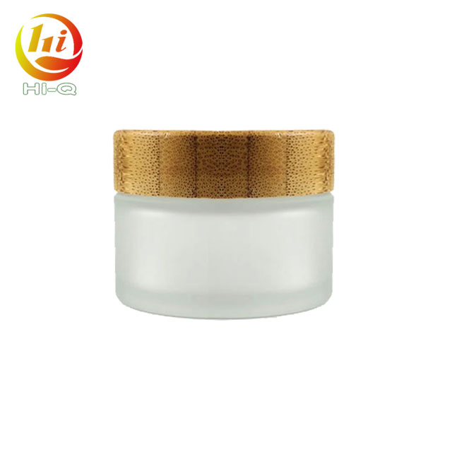 custom engraving empty 30g 50g 30ml 50ml cosmetic face cream glass inner bamboo jar
