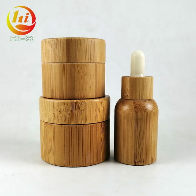 custom engraving empty 30g 50g 30ml 50ml cosmetic face cream glass inner bamboo jar