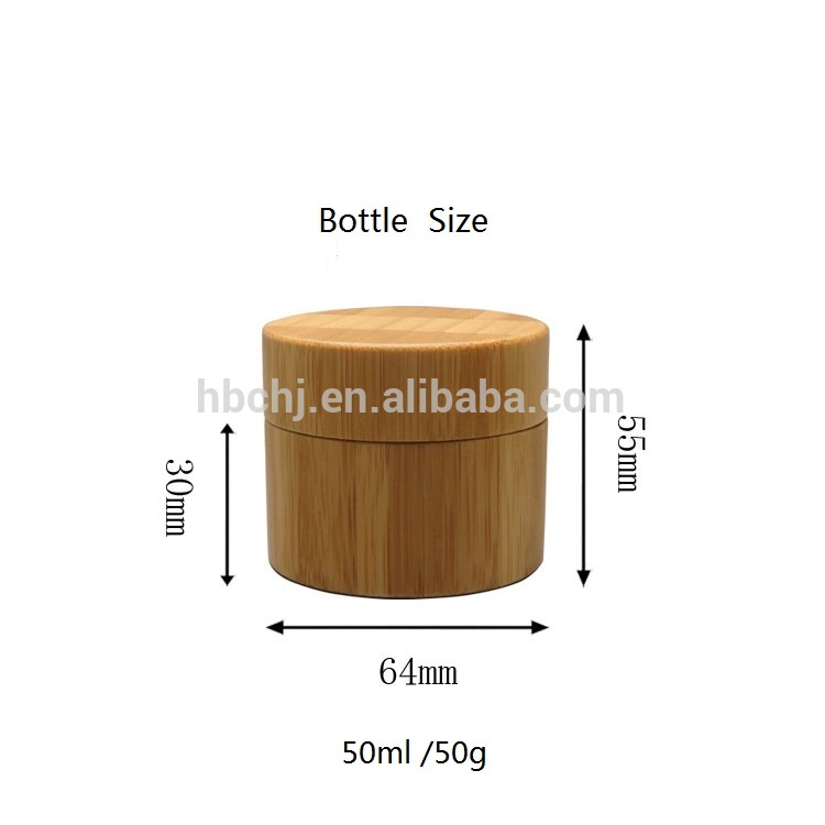 custom engraving empty 30g 50g 30ml 50ml cosmetic face cream glass inner bamboo jar