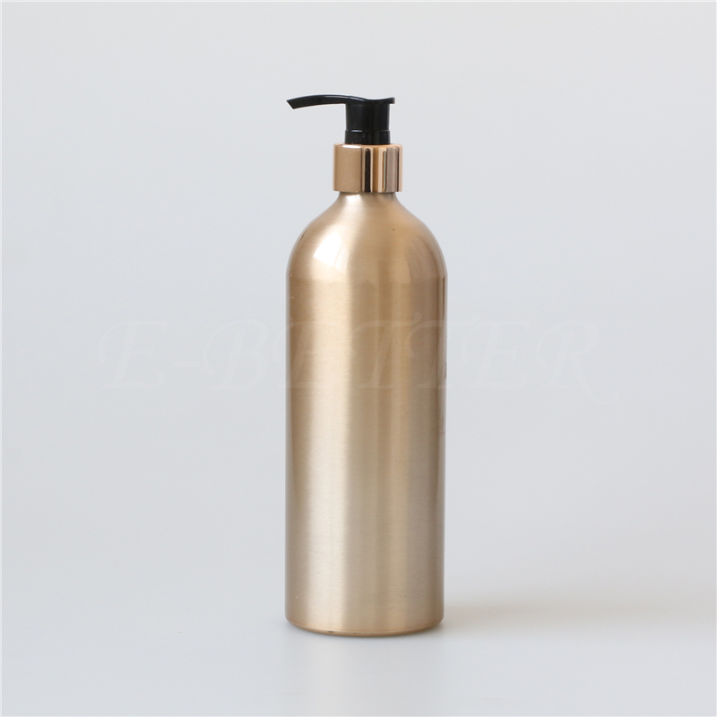 custom fancy aluminum cosmetic 300ml lotion pump bottle