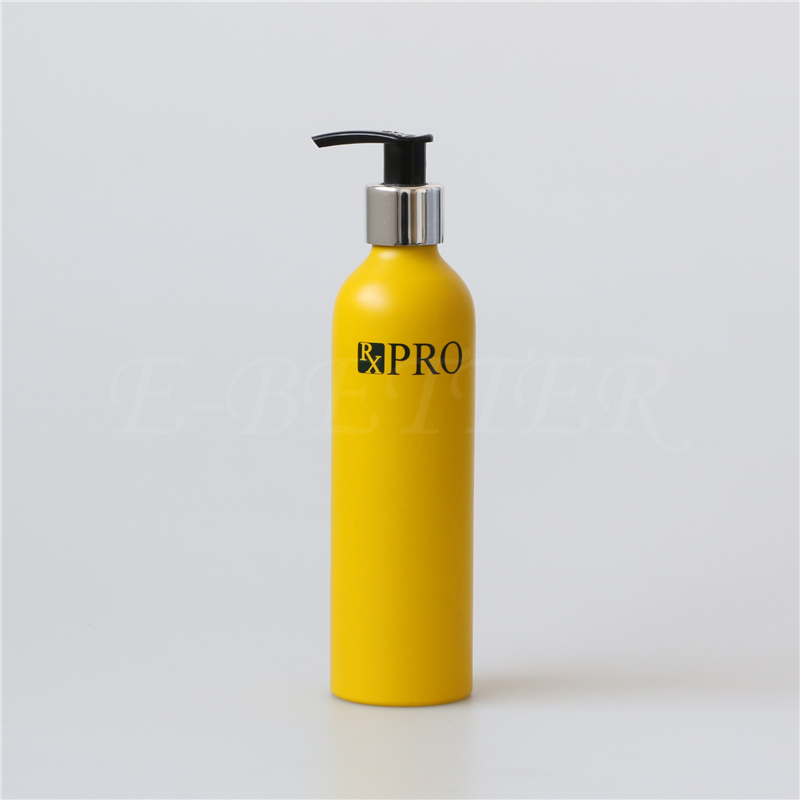 custom fancy aluminum cosmetic 300ml lotion pump bottle