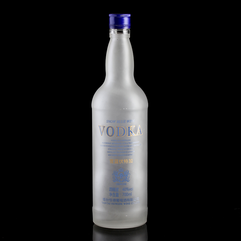 custom frosted design bottles vodka bottle manufacturer glass bottles 700ml with corks