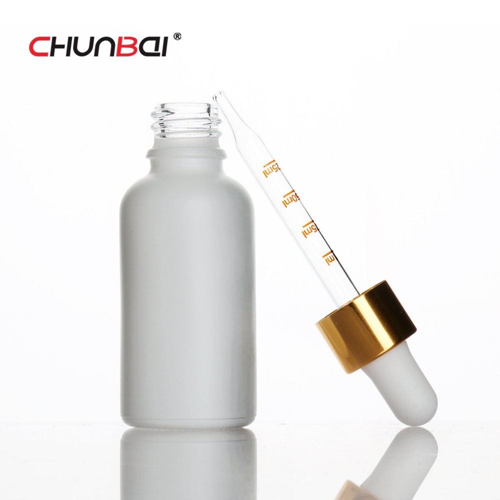 custom glass bottle dropper Frosted Bottle 30ml Glass Tincture Bottle