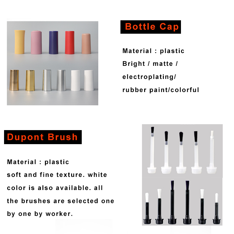 custom gold cap nail polish bottle long round empty nail polish bottle with brush