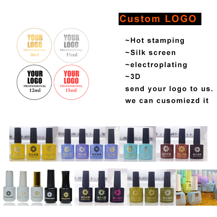 custom gold cap nail polish bottle long round empty nail polish bottle with brush