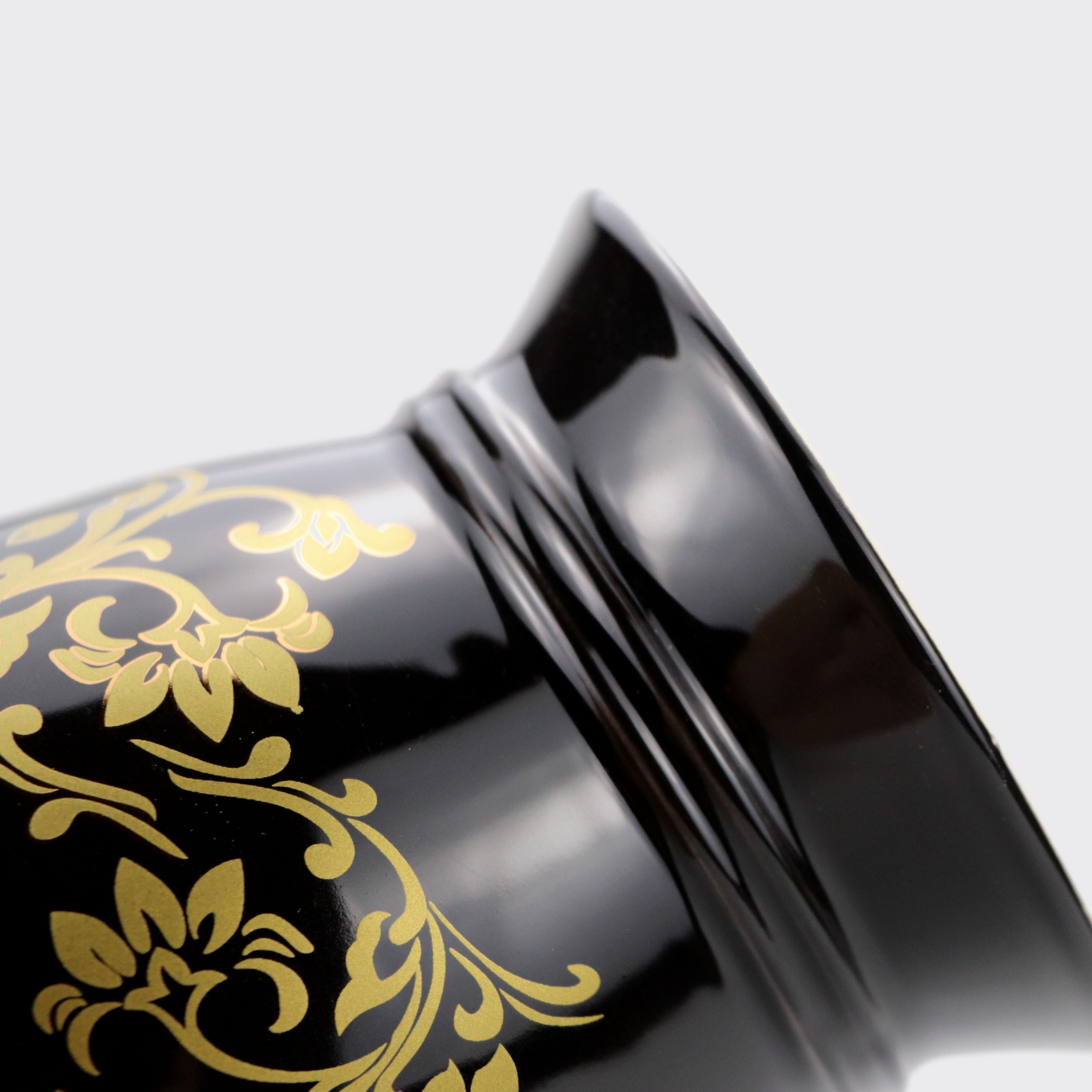 custom high end brand elegant black porcelain storage jar with lid set