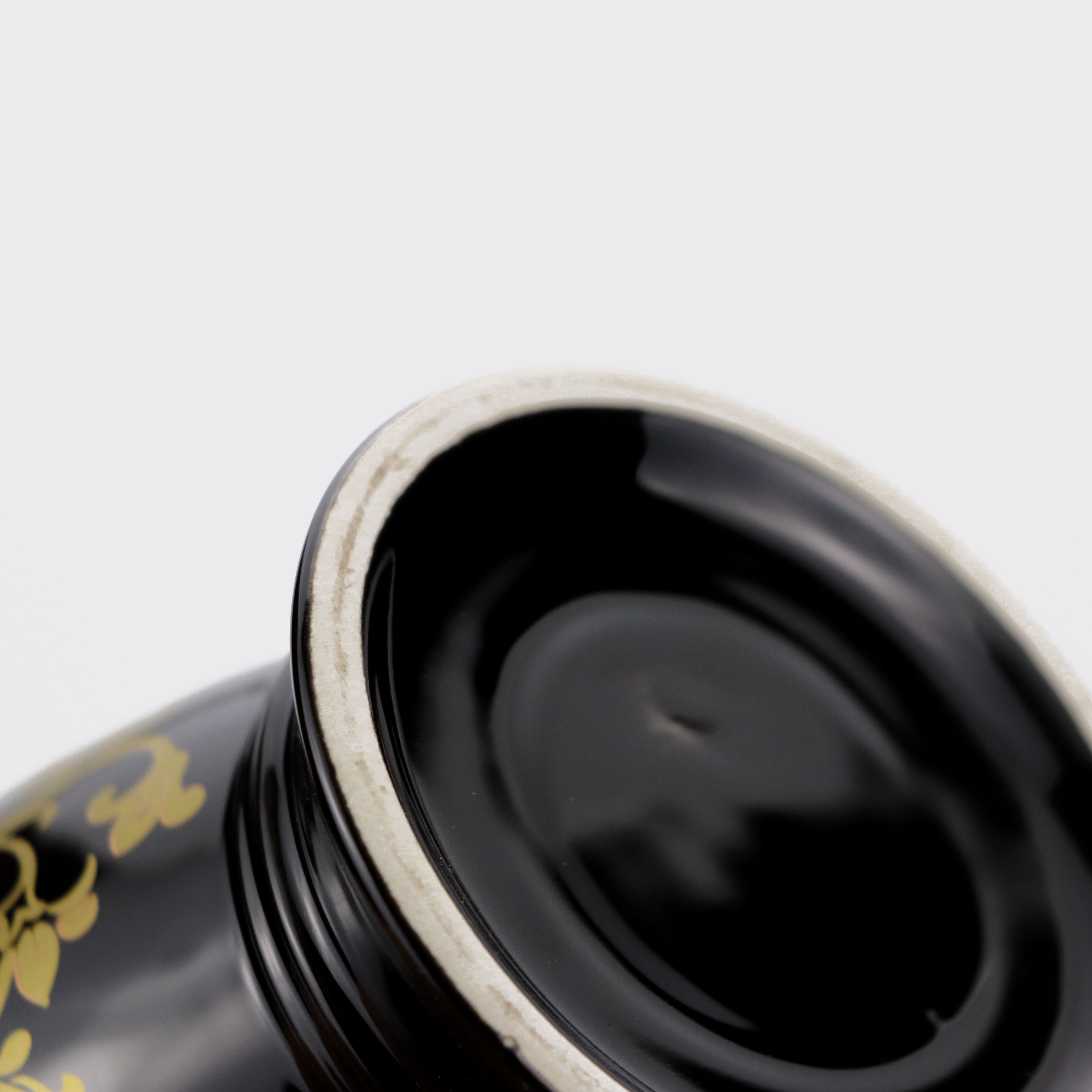 custom high end brand elegant black porcelain storage jar with lid set