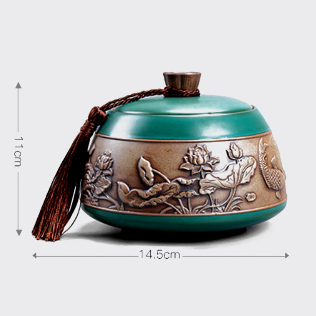 custom high end brand embossed flower pattern ceramic storage jar with lid set
