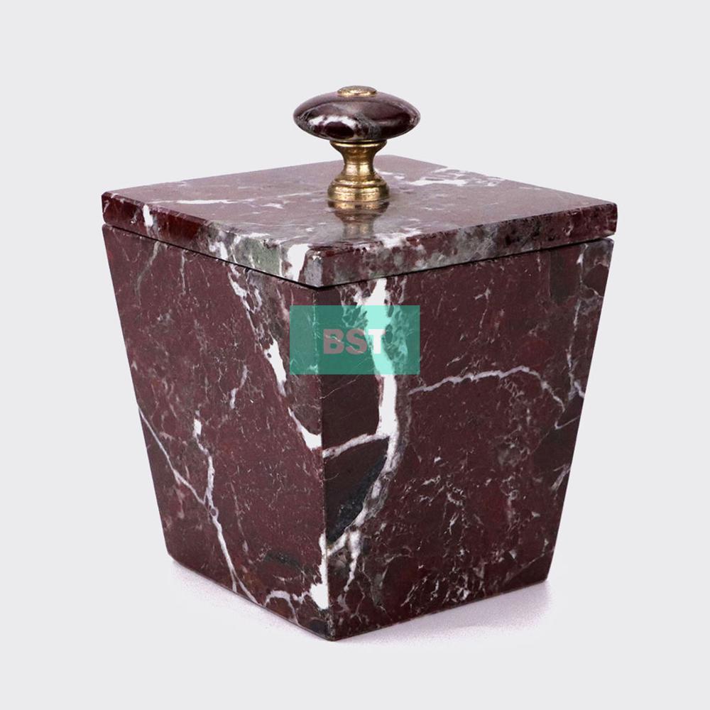 custom high end brand natural marble canister with lid set make kitchen or bathroom worktop tidy