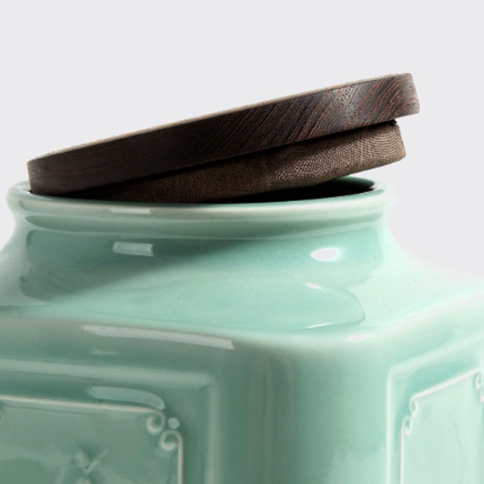 custom high quality brand logo ceramic porcelain storage jar with lid