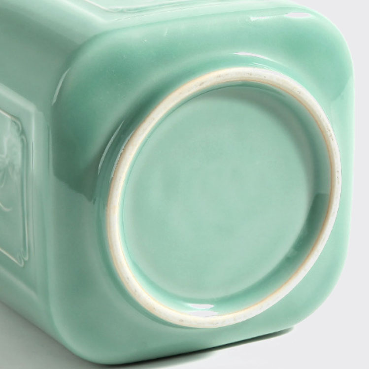 custom high quality brand logo ceramic porcelain storage jar with lid