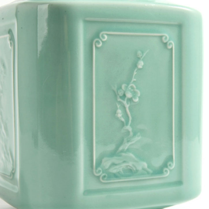 custom high quality brand logo ceramic porcelain storage jar with lid