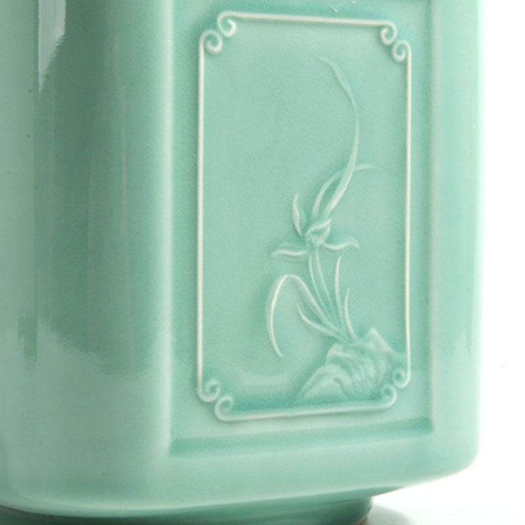 custom high quality brand logo ceramic porcelain storage jar with lid