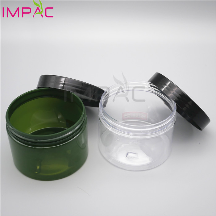 custom label PET clear clay empty body scrub jar with screw lid 10oz