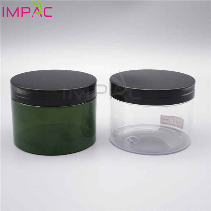 custom label PET clear clay empty body scrub jar with screw lid 10oz