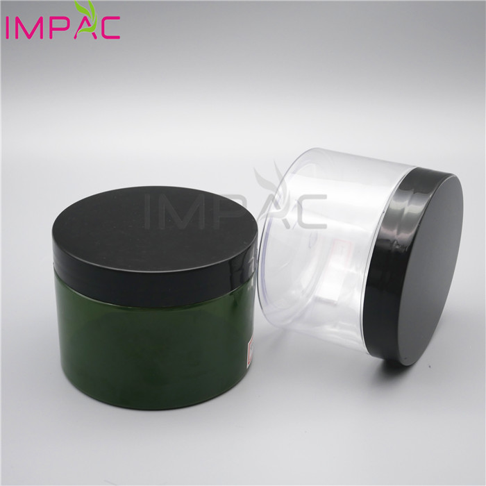 custom label PET clear clay empty body scrub jar with screw lid 10oz