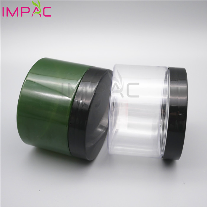 custom label PET clear clay empty body scrub jar with screw lid 10oz