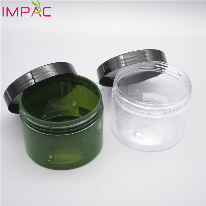 custom label PET clear clay empty body scrub jar with screw lid 10oz