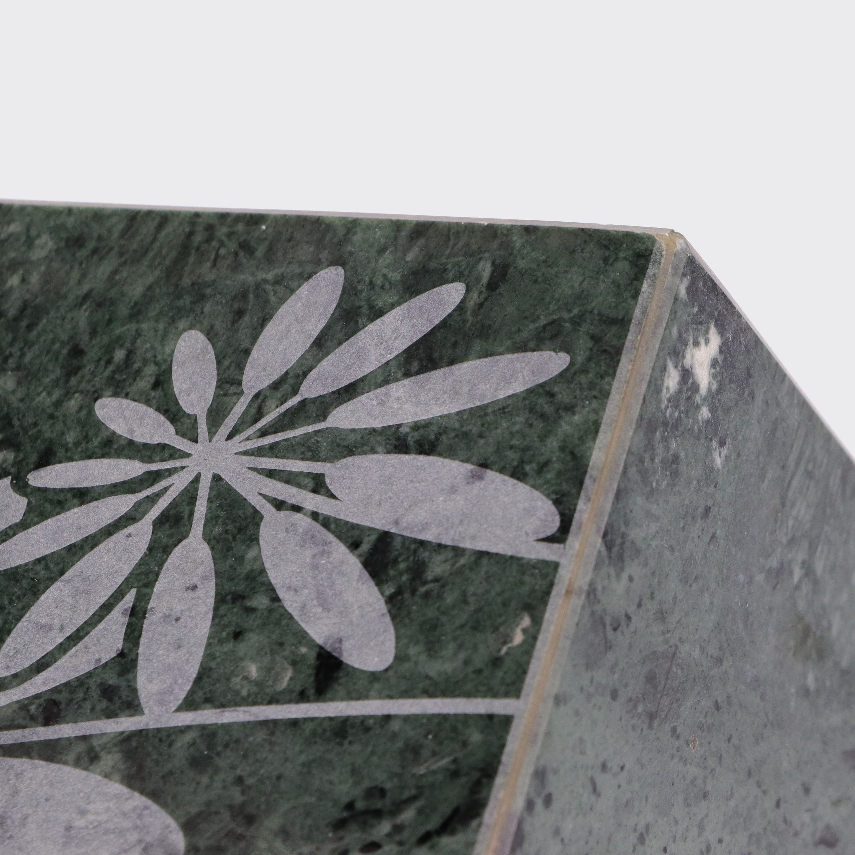 custom laser engraving pattern natural square stone canister with lid