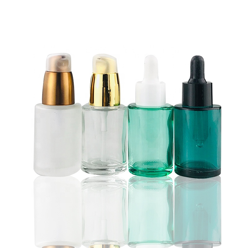 custom logo 1oz 15ml 30ml 50ml 100ml glass perfume bottle Frosted Cosmetic Glass Bottle 30ml flat shoulder glass dropper bottle