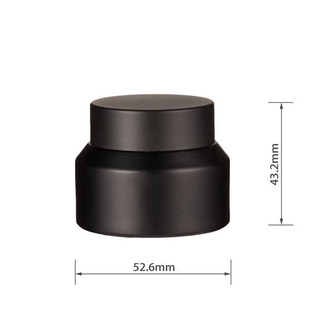 custom logo 30g 30ml glass cosmetic packaging black UV matte Shoulder skincare eye cream jar with black matte plastic cap