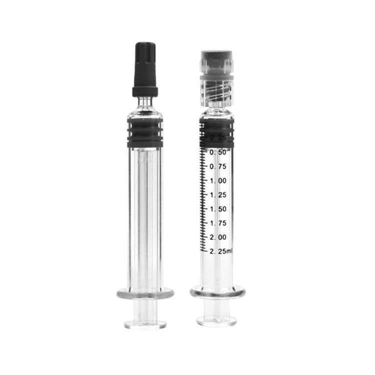 custom logo CBD glass oil syringe wholesale price 1ml 2ml 2.5ml 3ml or customized