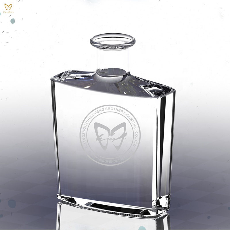 custom logo Embossed rum bottle glass whiskey bottle spirit bottle 500ml with cock