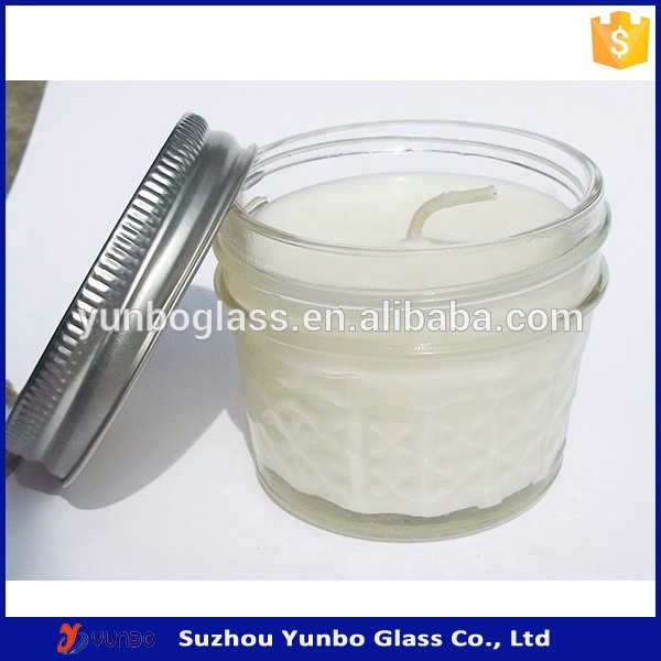 custom logo amber wholesale candle vessel jars with lid