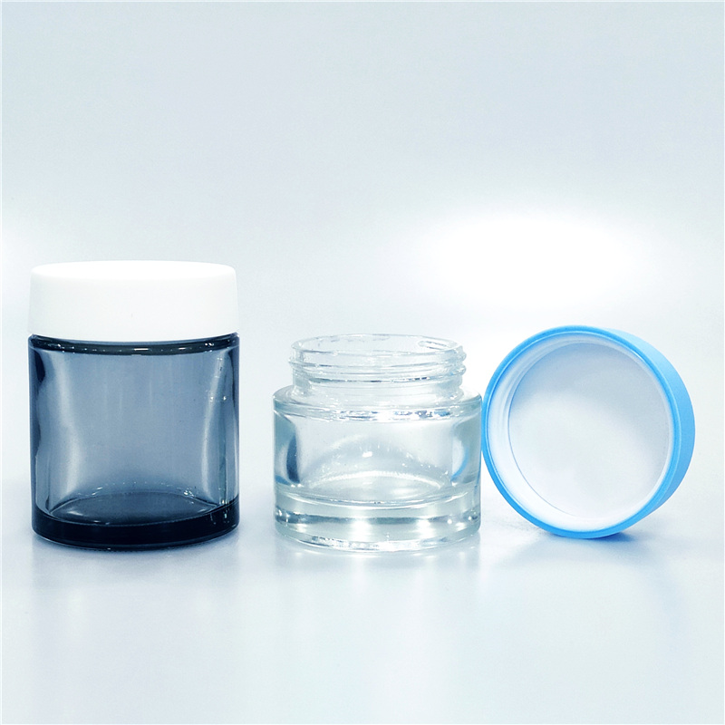 custom logo and labels Wholesale 1oz 2oz 3oz 4oz Clear Weeds CBD Hemp Flower Childproof Glass Jar With Child Resistant Lid