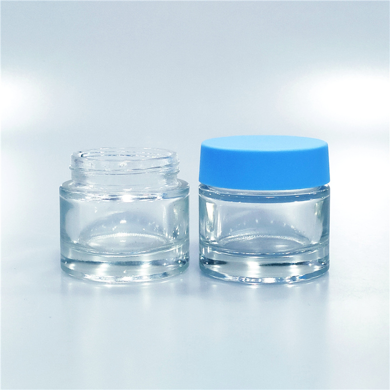 custom logo and labels Wholesale 1oz 2oz 3oz 4oz Clear Weeds CBD Hemp Flower Childproof Glass Jar With Child Resistant Lid