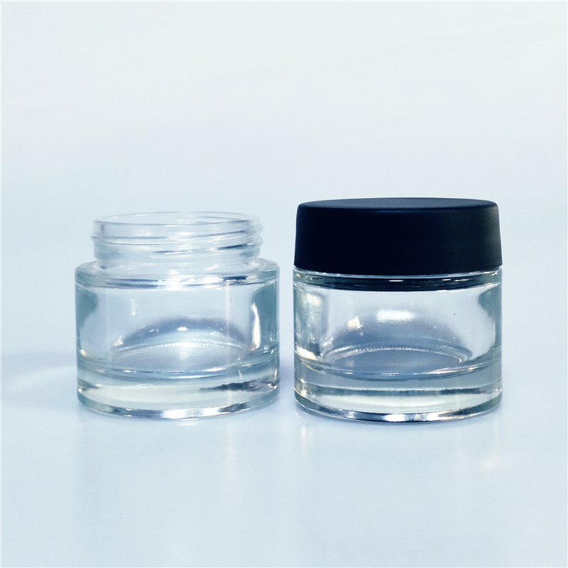 custom logo and labels Wholesale 1oz 2oz 3oz 4oz Clear Weeds CBD Hemp Flower Childproof Glass Jar With Child Resistant Lid