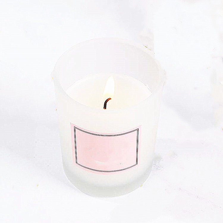 custom logo beautiful colored glass candle jar with silver lid
