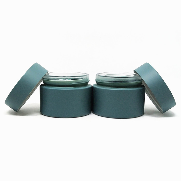 custom logo cosmetic cream container matte glass jar