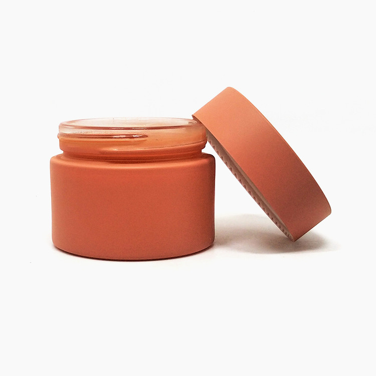 custom logo cosmetic cream container matte glass jar