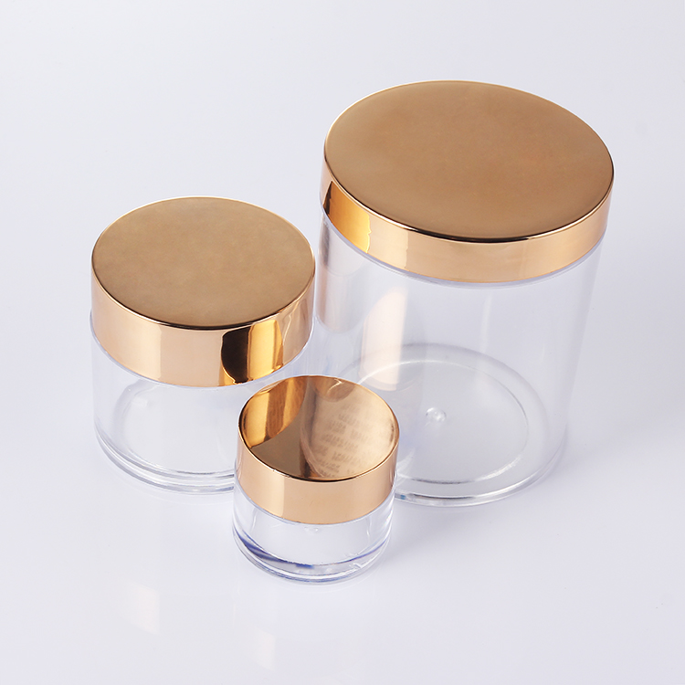 custom logo eco friendly cosmetic containers cream jar with gold and sliver cap